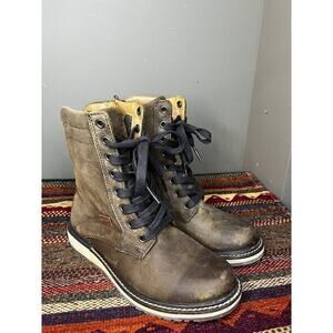 Keen Brown Leather Casual Bailey Lace Boot Womens size 6 cognac